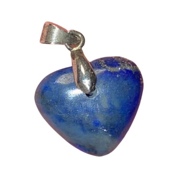 Blue Lapis Heart Pendant set in Sterling Silver - Picture 1 of 8